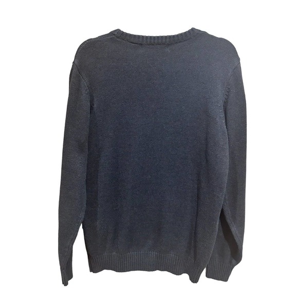 Oscar De La Renta Men’s Size Medium Dark Gray Charcoal Knit Sweater Long Sleeve - Picture 5 of 12